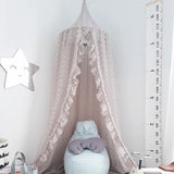 3 Colors Hanging Kids Baby Bedding Dome Bed Canopy Cotton Mosquito Net